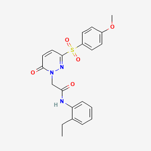 molecular formula C21H21N3O5S B2546148 N-(2-ethylphenyl)-2-(3-((4-methoxyphenyl)sulfonyl)-6-oxopyridazin-1(6H)-yl)acetamide CAS No. 1251611-80-9