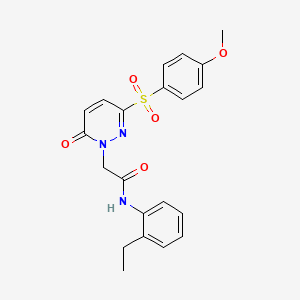 molecular formula C21H21N3O5S B2546148 N-(2-乙基苯基)-2-(3-((4-甲氧基苯基)磺酰基)-6-氧代吡哒嗪-1(6H)-基)乙酰胺 CAS No. 1251611-80-9