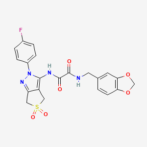 N1-(benzo[d][1,3]dioxol-5-ylmethyl)-N2-(2-(4-fluorophenyl)-5,5-dioxido-4,6-dihydro-2H-thieno[3,4-c]pyrazol-3-yl)oxalamide
