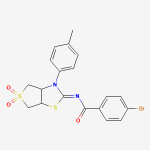 molecular formula C19H17BrN2O3S2 B2546163 (E)-4-bromo-N-(5,5-dioxido-3-(p-tolyl)tetrahydrothieno[3,4-d]thiazol-2(3H)-ylidene)benzamide CAS No. 618397-36-7