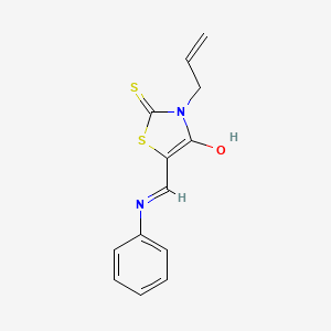 molecular formula C13H12N2OS2 B2546167 (5Z)-5-[(phenylamino)methylidene]-3-(prop-2-en-1-yl)-2-thioxo-1,3-thiazolidin-4-one CAS No. 41523-26-6