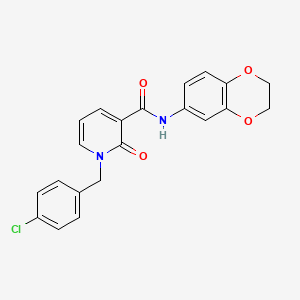 molecular formula C21H17ClN2O4 B2546171 1-(4-chlorobenzyl)-N-(2,3-dihydrobenzo[b][1,4]dioxin-6-yl)-2-oxo-1,2-dihydropyridine-3-carboxamide CAS No. 941952-19-8