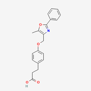 molecular formula C20H19NO4 B2546173 3-{4-[(5-Methyl-2-phenyl-1,3-oxazol-4-yl)methoxy]phenyl}propanoic acid CAS No. 1798751-25-3