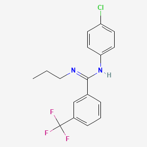 molecular formula C17H16ClF3N2 B2546178 N-(4-chlorophenyl)-N'-propyl-3-(trifluoromethyl)benzenecarboximidamide CAS No. 303149-03-3