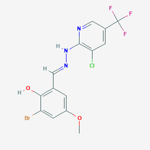 3-bromo-2-hydroxy-5-methoxybenzenecarbaldehyde N-[3-chloro-5-(trifluoromethyl)-2-pyridinyl]hydrazone