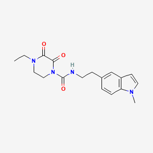 molecular formula C18H22N4O3 B2546188 4-乙基-N-[2-(1-甲基-1H-吲哚-5-基)乙基]-2,3-二氧哌嗪-1-甲酰胺 CAS No. 2097929-01-4