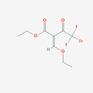molecular formula C9H11BrF2O4 B2546194 （2E）-4-溴-2-（乙氧基亚甲基）-4,4-二氟-3-氧代丁酸乙酯 CAS No. 2155873-15-5