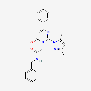 molecular formula C24H23N5O2 B2546195 N-benzyl-2-(2-(3,5-dimethyl-1H-pyrazol-1-yl)-6-oxo-4-phenylpyrimidin-1(6H)-yl)acetamide CAS No. 1002045-50-2