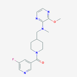 molecular formula C18H22FN5O2 B2546197 (5-Fluoropyridin-3-yl)-[4-[[(3-methoxypyrazin-2-yl)-methylamino]methyl]piperidin-1-yl]methanone CAS No. 2380169-20-8