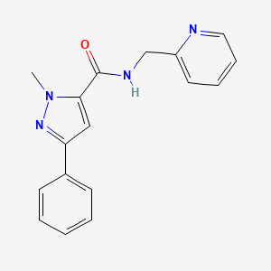 molecular formula C17H16N4O B2546198 1-甲基-3-苯基-N-(吡啶-2-基甲基)-1H-吡唑-5-甲酰胺 CAS No. 1171351-06-6