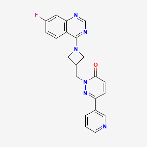 molecular formula C21H17FN6O B2546200 2-{[1-(7-Fluoroquinazolin-4-yl)azetidin-3-yl]methyl}-6-(pyridin-3-yl)-2,3-dihydropyridazin-3-one CAS No. 2200858-47-3