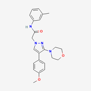 molecular formula C23H26N4O3 B2546203 2-(4-(4-甲氧基苯基)-3-吗啉基-1H-吡唑-1-基)-N-(间甲苯基)乙酰胺 CAS No. 1286703-46-5
