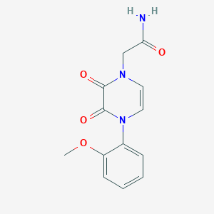 molecular formula C13H13N3O4 B2546206 2-[4-(2-Methoxyphenyl)-2,3-dioxopyrazin-1-yl]acetamide CAS No. 898409-42-2