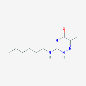 molecular formula C10H18N4O B254621 3-(hexylamino)-6-methyl-2H-1,2,4-triazin-5-one 