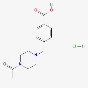 molecular formula C14H19ClN2O3 B2546214 4-[(4-Acetylpiperazin-1-yl)methyl]benzoic acid hydrochloride CAS No. 1211327-33-1