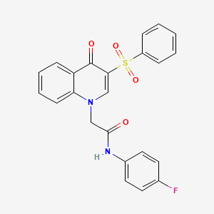 molecular formula C23H17FN2O4S B2546215 N-(4-fluorophenyl)-2-(4-oxo-3-(phenylsulfonyl)quinolin-1(4H)-yl)acetamide CAS No. 902521-10-2