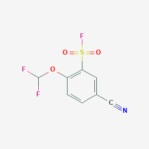 molecular formula C8H4F3NO3S B2546217 5-Cyano-2-(difluoromethoxy)benzenesulfonyl fluoride CAS No. 2305556-44-7