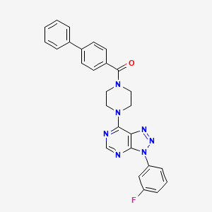 molecular formula C27H22FN7O B2546226 [1,1'-biphenyl]-4-yl(4-(3-(3-fluorophenyl)-3H-[1,2,3]triazolo[4,5-d]pyrimidin-7-yl)piperazin-1-yl)methanone CAS No. 923514-03-8