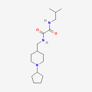 molecular formula C17H31N3O2 B2546240 N1-((1-环戊基哌啶-4-基)甲基)-N2-异丁氧乙酰胺 CAS No. 953248-59-4