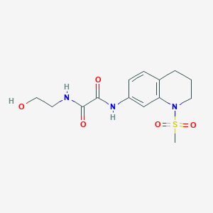 molecular formula C14H19N3O5S B2546247 N-(2-羟乙基)-N'-(1-甲基磺酰基-3,4-二氢-2H-喹啉-7-基)草酰胺 CAS No. 941945-51-3