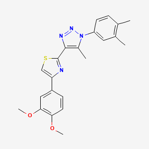 molecular formula C22H22N4O2S B2546251 4-[4-(3,4-dimethoxyphenyl)-1,3-thiazol-2-yl]-1-(3,4-dimethylphenyl)-5-methyl-1H-1,2,3-triazole CAS No. 946214-03-5