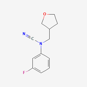 molecular formula C12H13FN2O B2546253 (3-Fluorophenyl)-(oxolan-3-ylmethyl)cyanamide CAS No. 2212360-17-1