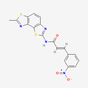 molecular formula C18H12N4O3S2 B2546256 (E)-N-(7-甲基-[1,3]噻唑并[5,4-e][1,3]苯并噻唑-2-基)-3-(3-硝基苯基)丙-2-烯酰胺 CAS No. 361482-11-3