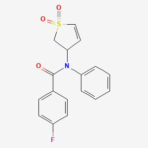 molecular formula C17H14FNO3S B2546259 N-(1,1-dioxido-2,3-dihydrothiophen-3-yl)-4-fluoro-N-phenylbenzamide CAS No. 852438-68-7