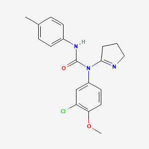 molecular formula C19H20ClN3O2 B2546263 1-(3-chloro-4-methoxyphenyl)-1-(3,4-dihydro-2H-pyrrol-5-yl)-3-(p-tolyl)urea CAS No. 898444-00-3
