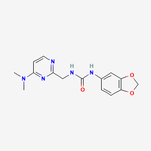 molecular formula C15H17N5O3 B2546269 1-(Benzo[d][1,3]dioxol-5-yl)-3-((4-(dimethylamino)pyrimidin-2-yl)methyl)urea CAS No. 1797078-83-1