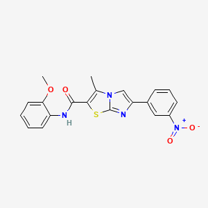 molecular formula C20H16N4O4S B2546274 N-(2-methoxyphenyl)-3-methyl-6-(3-nitrophenyl)imidazo[2,1-b][1,3]thiazole-2-carboxamide CAS No. 852135-85-4