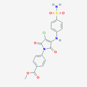 molecular formula C18H14ClN3O6S B254628 Methyl 4-[3-chloro-2,5-dioxo-4-(4-sulfamoylanilino)pyrrol-1-yl]benzoate 