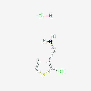 molecular formula C5H7Cl2NS B2546280 (2-Chlorothiophen-3-yl)methanamine;hydrochloride CAS No. 2418708-63-9