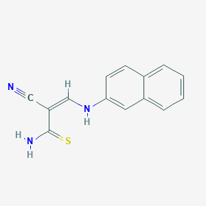 molecular formula C14H11N3S B2546287 (2Z)-2-cyano-3-(naphthalen-2-ylamino)prop-2-enethioamide CAS No. 100781-98-4