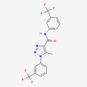 molecular formula C18H12F6N4O B2546296 5-甲基-N,1-双[3-(三氟甲基)苯基]-1H-1,2,3-三唑-4-甲酰胺 CAS No. 866872-18-6