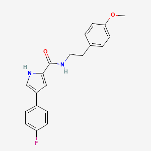 molecular formula C20H19FN2O2 B2546299 4-(4-fluorophenyl)-N-(4-methoxyphenethyl)-1H-pyrrole-2-carboxamide CAS No. 1219903-01-1