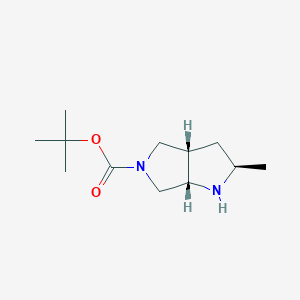 molecular formula C12H22N2O2 B2546306 叔丁基(2R,3aS,6aS)-2-甲基-2,3,3a,4,6,6a-六氢-1H-吡咯并[2,3-c]吡咯-5-羧酸酯 CAS No. 2095396-42-0