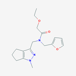 molecular formula C17H23N3O3 B2546308 2-ethoxy-N-(furan-2-ylmethyl)-N-((1-methyl-1,4,5,6-tetrahydrocyclopenta[c]pyrazol-3-yl)methyl)acetamide CAS No. 1795424-73-5
