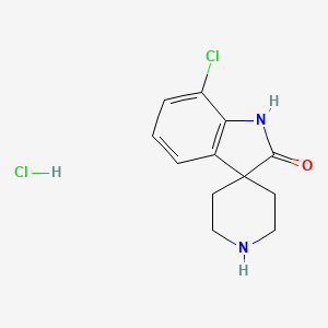 molecular formula C12H14Cl2N2O B2546310 7-Chloro-1H-spiro[indole-3,4'-piperidine]-2-one hydrochloride CAS No. 1823549-10-5