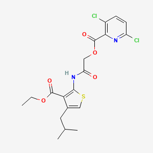 molecular formula C19H20Cl2N2O5S B2546311 {[3-(Ethoxycarbonyl)-4-(2-methylpropyl)thiophen-2-yl]carbamoyl}methyl 3,6-dichloropyridine-2-carboxylate CAS No. 878081-44-8