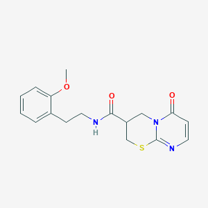 molecular formula C17H19N3O3S B2546314 N-(2-methoxyphenethyl)-6-oxo-2,3,4,6-tetrahydropyrimido[2,1-b][1,3]thiazine-3-carboxamide CAS No. 1396861-14-5