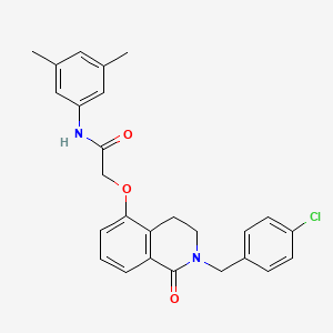 molecular formula C26H25ClN2O3 B2546319 2-((2-(4-chlorobenzyl)-1-oxo-1,2,3,4-tetrahydroisoquinolin-5-yl)oxy)-N-(3,5-dimethylphenyl)acetamide CAS No. 850906-79-5