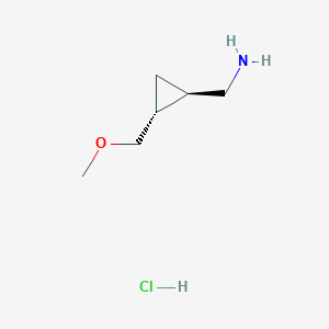 molecular formula C6H14ClNO B2546323 [(1R,2R)-2-(Methoxymethyl)cyclopropyl]methanamine;hydrochloride CAS No. 2411180-57-7