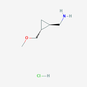 molecular formula C6H14ClNO B2546323 [(1R,2R)-2-(甲氧基甲基)环丙基]甲胺；盐酸盐 CAS No. 2411180-57-7