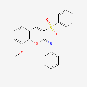 molecular formula C23H19NO4S B2546324 (Z)-N-(8-methoxy-3-(phenylsulfonyl)-2H-chromen-2-ylidene)-4-methylaniline CAS No. 904436-48-2