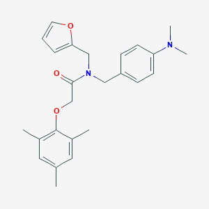 molecular formula C25H30N2O3 B254633 N-[4-(dimethylamino)benzyl]-N-(2-furylmethyl)-2-(mesityloxy)acetamide 