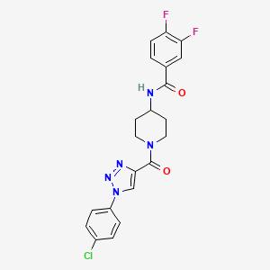 N-(1-(1-(4-chlorophenyl)-1H-1,2,3-triazole-4-carbonyl)piperidin-4-yl)-3,4-difluorobenzamide
