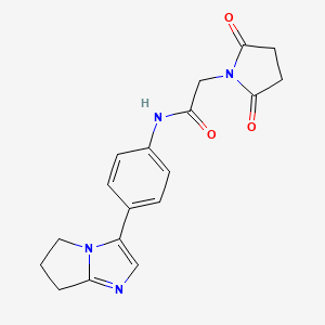 molecular formula C18H18N4O3 B2546335 N-(4-(6,7-二氢-5H-吡咯并[1,2-a]咪唑-3-基)苯基)-2-(2,5-二氧代吡咯烷-1-基)乙酰胺 CAS No. 1421528-35-9