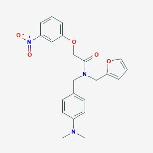 molecular formula C22H23N3O5 B254634 N-[4-(dimethylamino)benzyl]-N-(2-furylmethyl)-2-(3-nitrophenoxy)acetamide 