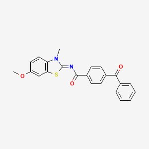 molecular formula C23H18N2O3S B2546341 (E)-4-benzoyl-N-(6-méthoxy-3-méthylbenzo[d]thiazol-2(3H)-ylidène)benzamide CAS No. 850781-92-9